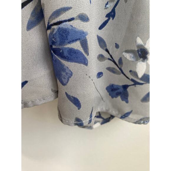 Coldwater Creek Grey and Blue Floral Maxi Dress Size 10 - Picture 4 of 8